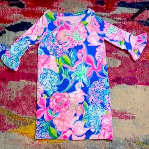 It is a flower dress from Lily Pulitzer.